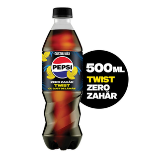Bautura carbogazoasa Pepsi Twist Zero Zahar, 0.5 l