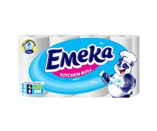 EMEKA Prosoape de bucatarie White 3 straturi 4 role
