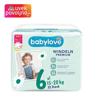 babylove Premium pelene XL, veličina 6 (15-20 kg), 32 kom