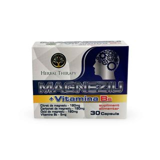 Magneziu + Vitamina B6, capsule - Reduce Tensiunea emoțională, Depresia și Stresul