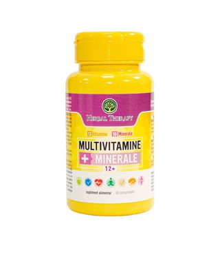Multivitamine + Minerale Adolescenți +12 ani N60 - comprimate masticabile (A, D, E, K, C, B1, B2, B5, B12, Mg, Se, Zn, Cr, Fe, Cu, Ca)