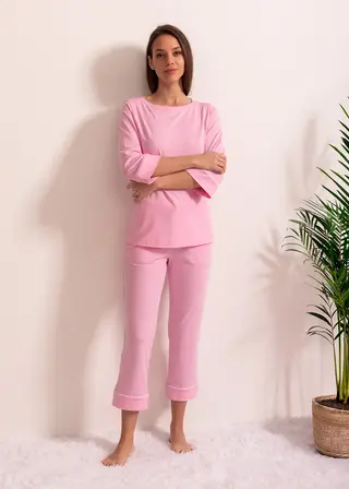 Pijama Damă Ana Modal roz 2XL