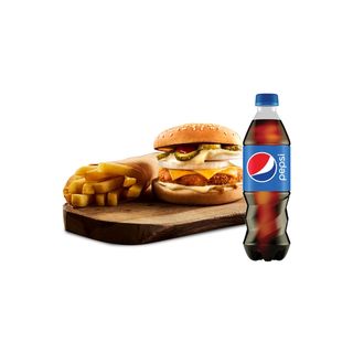 Burger pui 125 gr+cartofi prajiti 100g+Pepsi 0.5