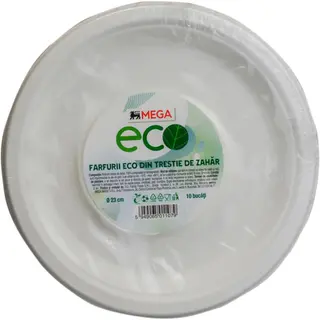 MEGA Eco, Farfurii din trestie de zahar, 10 bucati (ID 54323)