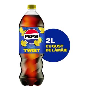 Pepsi Twist,  bautura cu aroma de cola si suc de lamaie, pet, 2L