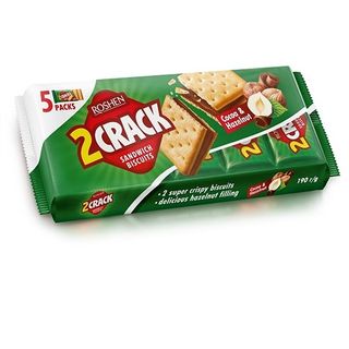 Roshen 2 Crack biscuiti crocanti cacao alune 190 g