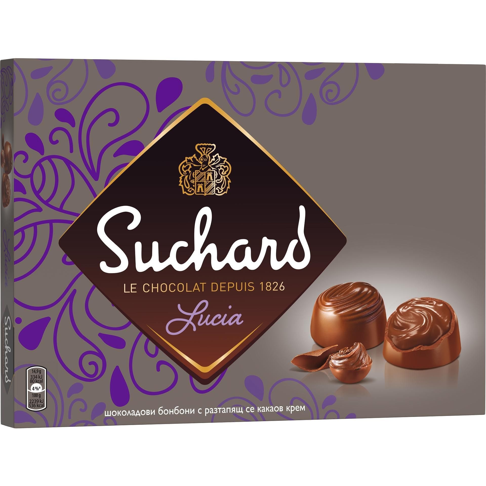 Suchard Шоколадови бонбони с какаов крем Lucia