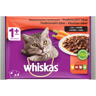 Whiskas Пауч месни ястия и зеленчуци 4 бр 400 ГР / 38931648