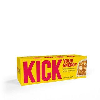 KICK Batonas de arahide in ciocolata alba 45g
