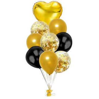 Buchet din baloane negru auriu
