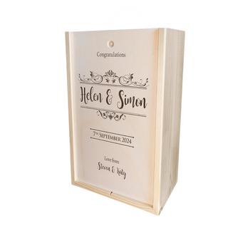 Cutie cadou personalizata pentru 2 sticle de vin