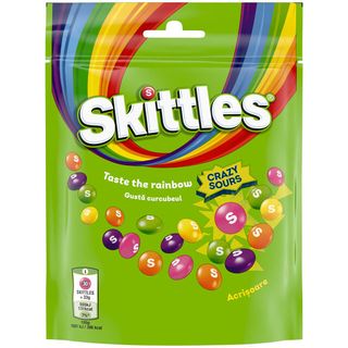 Bomboane gumate cu aroma de fructe si menta Skittles, 152 g