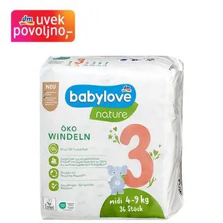 babylove nature pelene midi, vel. 3 (4-9kg) 36 kom 1575763