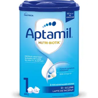 Lapte Praf Aptamil® Nutri-Biotik™ 1, 800 G, 0-6 Luni, Nutricia