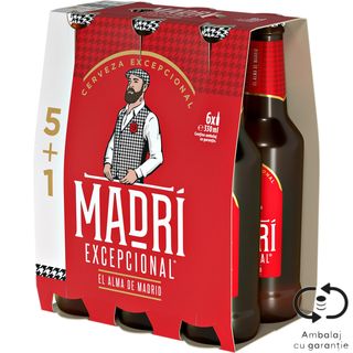 Madri, Bere blonda Cerveza Excepcional 5+1 x 0.33L (ID 70479)