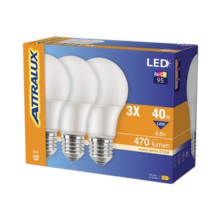 Attralux Bec LED E27 4,2W, 3p timbru verde:2,91lei 1 set
