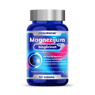 STRONG NATURE MAGNEZIJUM BISGLICINAT 100MG 60 TABLETA -39469