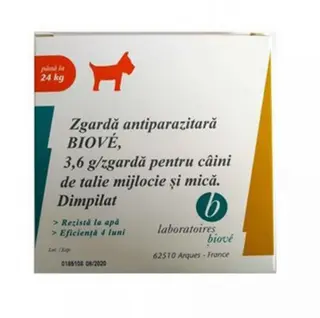 Zgarda Antiparazitara Caini Talie Medie/Mica Biove