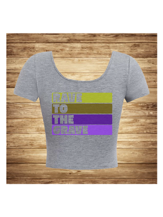 RAVE TO THE GRAVE siva ženska majica crop top