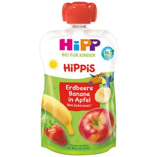 Piure din mar, capsuni si banane Hippis, +12 luni, 100 g Hipp