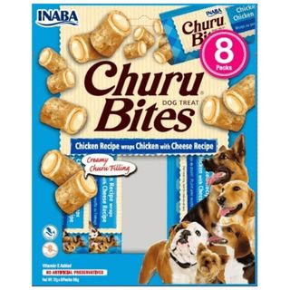 Recompense pentru caini Churu Bites Pernute Pui/Branza 8x12g