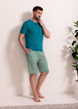 Pijama Bărbați Derek Bambus turquoise L