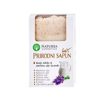 NATUREA COSMETICS čvrsti sapun kozje mleko i eterično ulje lavande, 115 g