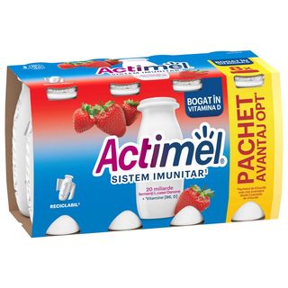 Iaurt de baut, cu Bifidus, capsuni 8x100g Actimel