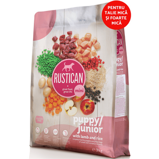 Hrana uscata pentru catei Rustican Mini Puppy-Junior 3kg