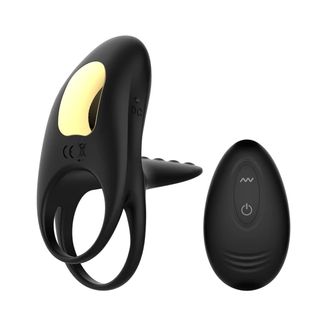 WINYI Edwin Waterproof Vibrating Cockring Black And Gold LUX17606