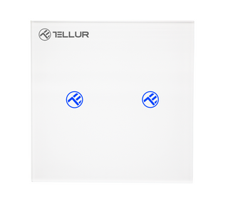 Intrerupator WiFi Tellur Smart, SS2N, 2 porturi, 1800W, 10A
