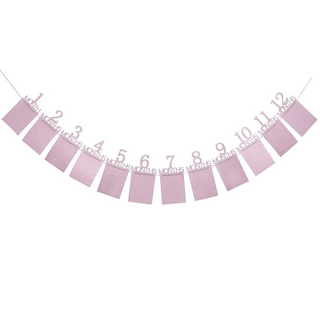 Баннер - Флажки "12 Месяцев" (12шт, Девочка)