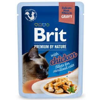 Hrana umeda pentru pisici Brit Premium Delicate Fileuri de pui in sos 85g