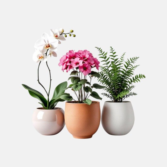 Flori diverse in ghiveci