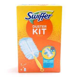 Pamatuf pentru curatarea prafului Swiffer Duster Kit Trap & Lock, 1 Maner scurt + 4 Rezerve
