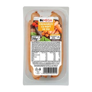MEGA, Crenvursti cu piept de pui 250g (ID 39660)
