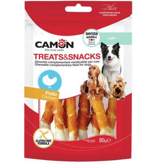 Recompensa pentru caini Camon CAM-AE016 Oase cu fasii carne pui 80g