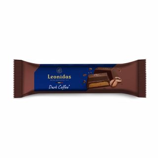 Baton ciocolată neagră 54 % cu cremă pralinată cu aromă de cafea, 50 grame