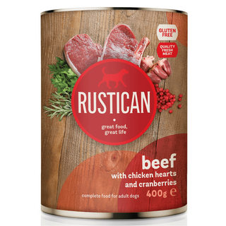 Hrana umeda pentru caini Rustican Vita-Inimi de pui cu merisoare 800g