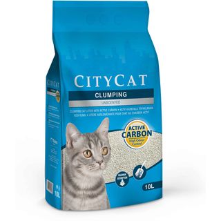 CITYCAT Clumping Active Carbon, Nisip pentru pisici, fără aromă, 10L/8,5 Kg (COD PCITCLUN010L31)