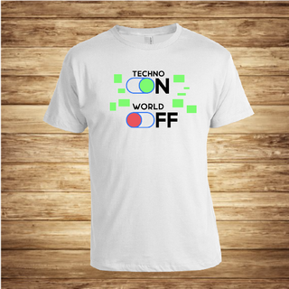 TECHNO ON bijela muška majica t-shirt veliičina M