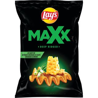 Lay's, Chipsuri ondulate cu gust de branza Cheddar si ceapa 115g (ID 64510)