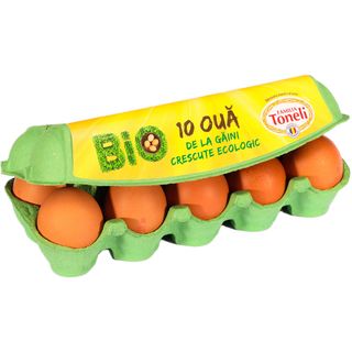 Oua BIO de gaina Toneli, marime M, cod 0, 10 bucati