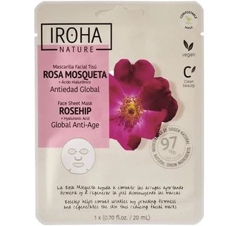 IROHA tissue maska za lice 97% natural 20 ml rosehio global anti age | 8436036436766