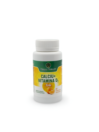 Calciu D3 Forte cu aromă de portocală - comprimate masticabile