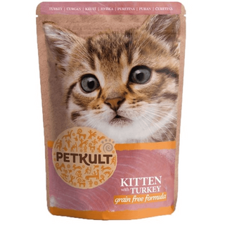 Hrana umeda pentru pisici Petkult Kitten Curcan 100g