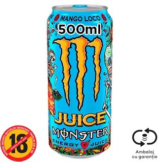 Bautura energizanta Monster Mango Loco Energizant, 0.5 l