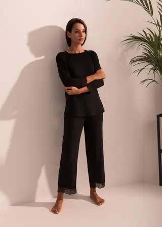 Pijama Damă Alma Modal negru XS
