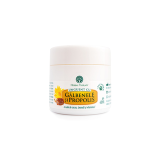 Unguent cu Gălbenele și Propolis (cu extract din flori de gălbenele, extract de propolis, vitamina E și vaselină) 