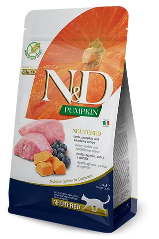 N&D Pumpkin Neutered Adult 5kg. - jagnjetina, bundeva i borovnica